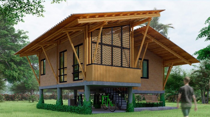 Desain rumah mikro dari bambu