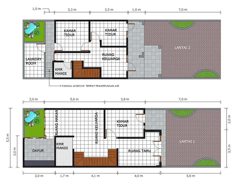 Desain rumah lebar 5 meter panjang 15