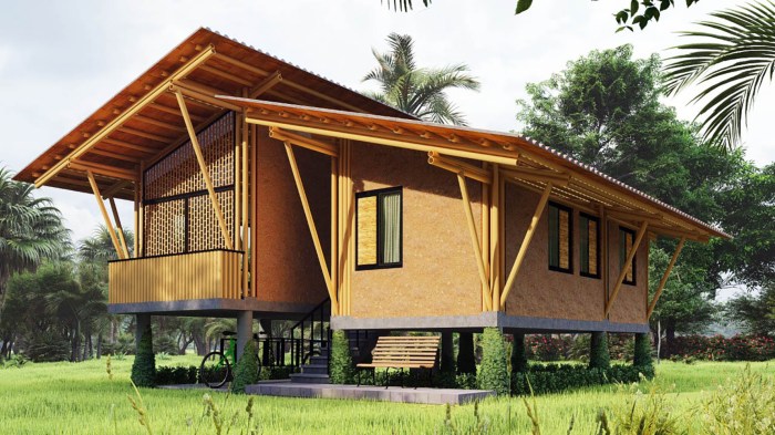 Desain rumah mikro dari bambu