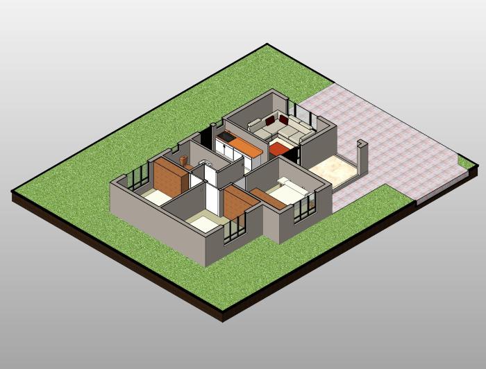 Desain rumah kost sederhana 100m2