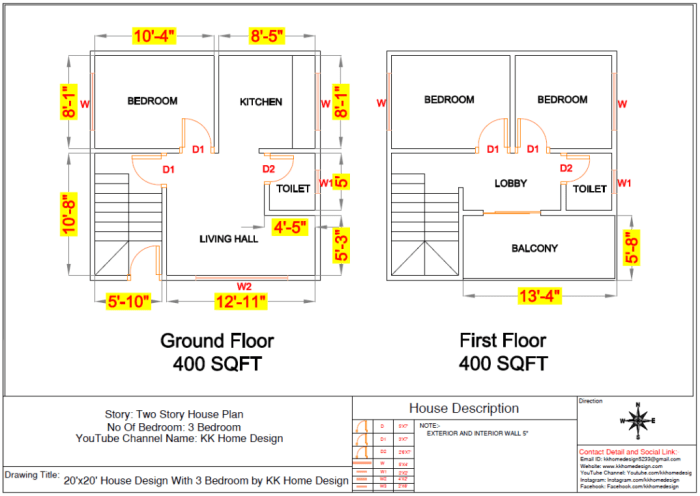 Desain rumah luas tanah 2x20 meter