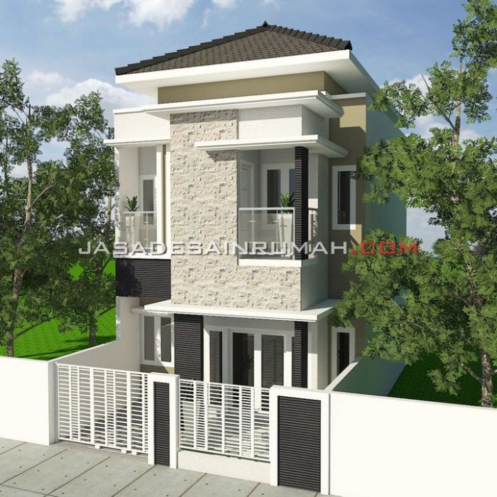 Desain rumah luas tanah 7x12m