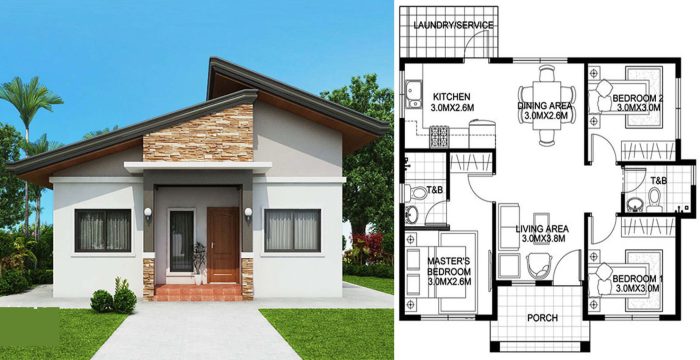 Desain rumah lengkap 3 kamar