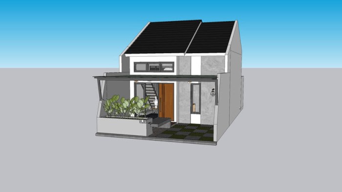 Desain rumah lantai 2 minimalis type 36